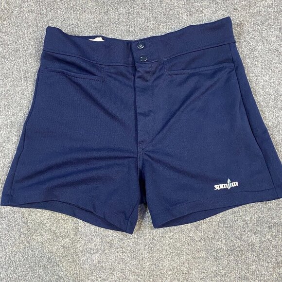 Spanjan Shorts 30 Blue Vintage MCM Back Front Pocket 70s San Marcos California - Picture 1 of 9